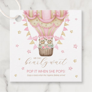 We Can Bearly Wait Twin Girl Pop It When She Pops Favour Tags