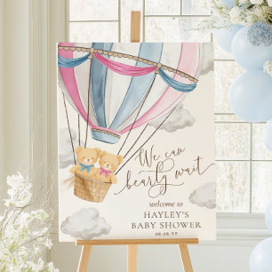 We Can Bearly Wait Twins Baby Shower Poster