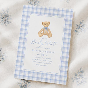We Can Bearly Wait Vintage Teddy Bear Baby Shower Invitation