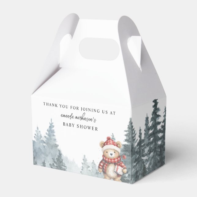 We Can Bearly Wait Winter Baby Shower Favour Box (Front Side)