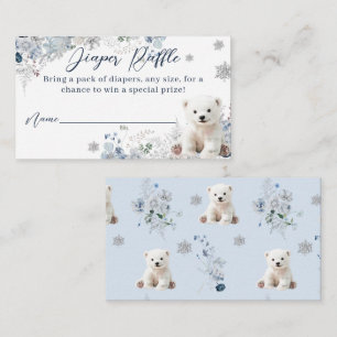 We Can Bearly Wait Winter Bear Baby Shower Diaper Enclosure Card