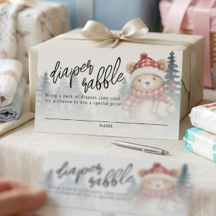 We Can Bearly Wait Winter Diaper Raffle Enclosure Card