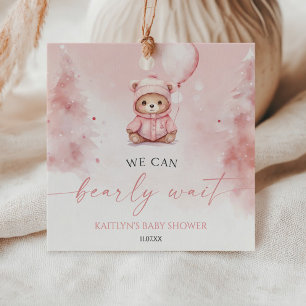 We Can Bearly Wait Winter Teddy Bear Baby Shower Favour Tags