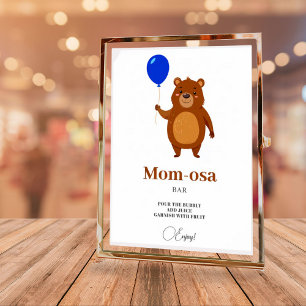 We Can Bearly Wait Wood Baby Shower Mum-osa Bar Poster