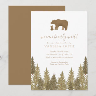 We Can Bearly Wait Woodland Baby Shower Invitation