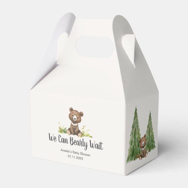 We Can Bearly Wait Woodland Favour Box (Front Side)