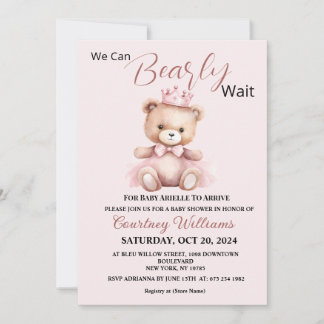 We Can Bearly WaitBaby Shower Invitation
