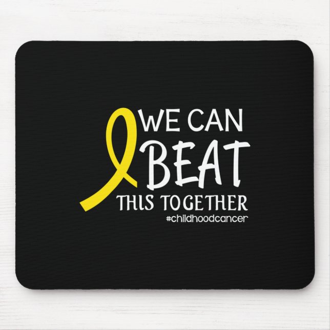 We Can Beat This Together Childhood Cancer Awarene Mouse Mat (Front)