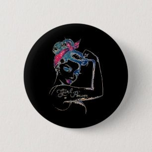 We Can Cure It  Rosie Riveter Breast Cancer Girl P 6 Cm Round Badge