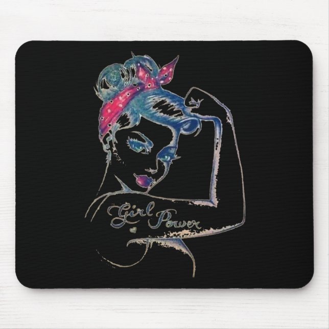 We Can Cure It  Rosie Riveter Breast Cancer Girl P Mouse Mat (Front)