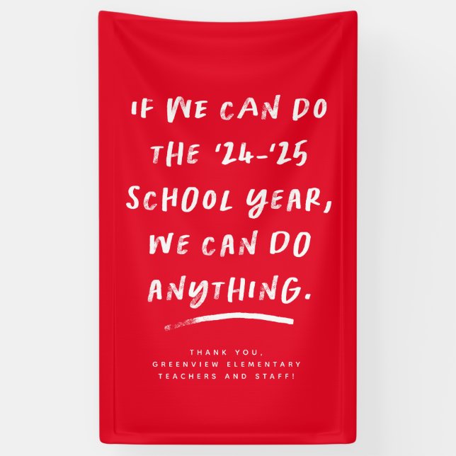We can do anything fun school year red banner (Vertical)