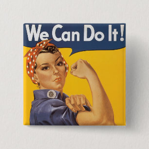 We Can Do It! 15 Cm Square Badge