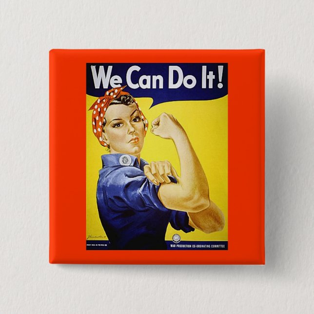 We Can Do It! 15 Cm Square Badge (Front)