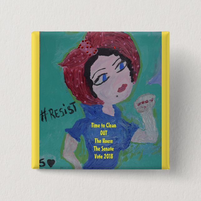 We Can Do It! 15 Cm Square Badge (Front)