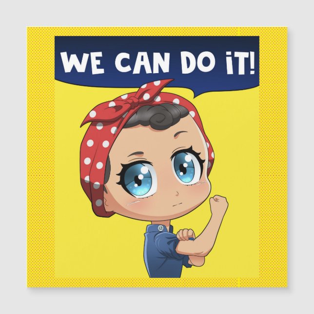 We Can Do It! Anime Rosie the Riveter Chibi Girl (Front)
