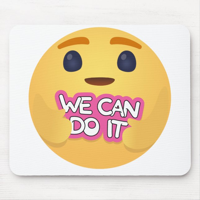 We Can Do It Care Emojis Mouse Mat (Front)
