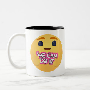 We Can Do It Care Emojis Two-Tone Coffee Mug