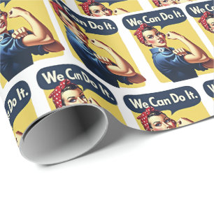We Can Do It   Famous Feminism  Wrapping Paper