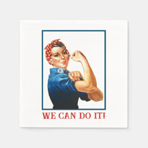 We Can Do It Rosie Riveter Women Power WWII Card Napkin