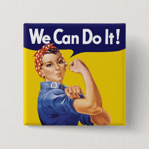We Can Do It! Rosie the Riveter 15 Cm Square Badge