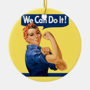 We Can Do It! Rosie the Riveter Ceramic Tree Decoration