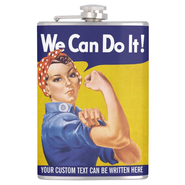 We Can Do It! Rosie the Riveter Hip Flask (Front)