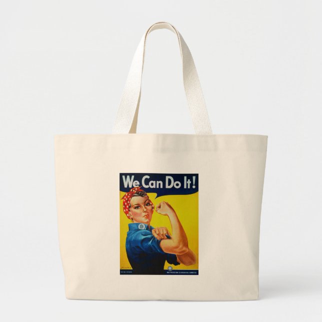 We Can Do It Rosie the Riveter Large Tote Bag (Front)