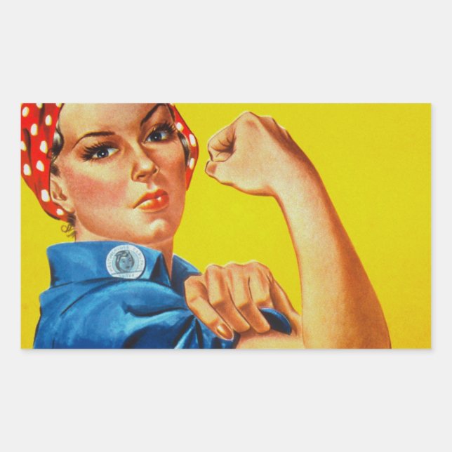 We Can Do It Rosie the Riveter Rectangular Sticker (Front)