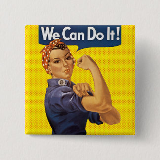 We Can Do It! Rosie the Riveter Red Polka Dots 15 Cm Square Badge