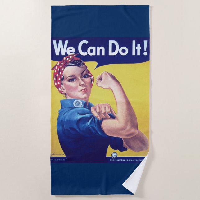 We Can Do It Rosie the Riveter United States  Beach Towel (Front)