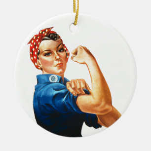 We Can Do It Rosie the Riveter Women Power Ceramic Tree Decoration