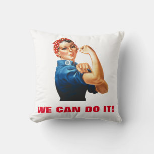 We Can Do It Rosie the Riveter Women Power Cushion