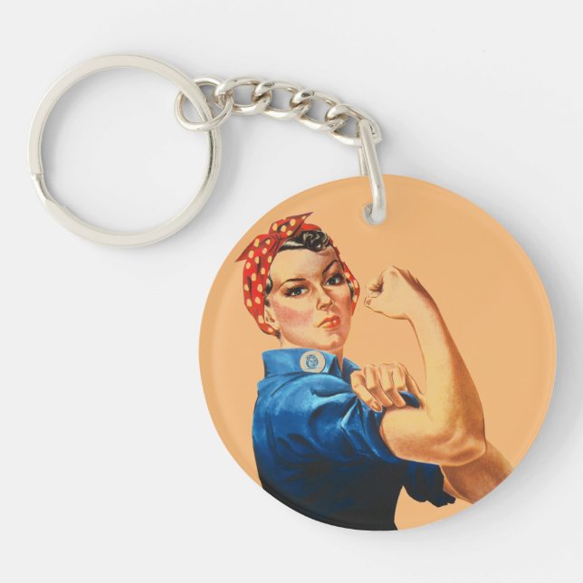 We Can Do It Rosie the Riveter Women Power Key Ring (Front)