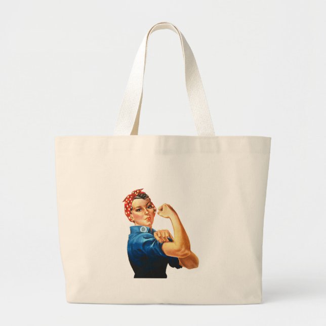We Can Do It Rosie the Riveter Women Power Large Tote Bag (Front)