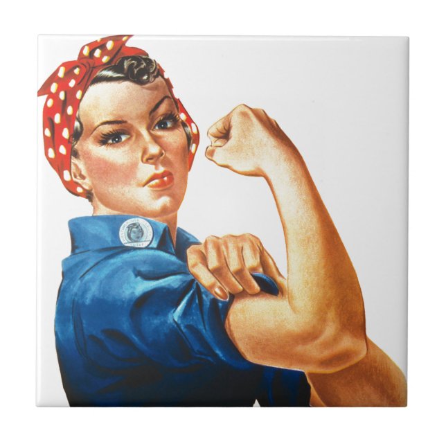 We Can Do It Rosie the Riveter Women Power Tile (Front)