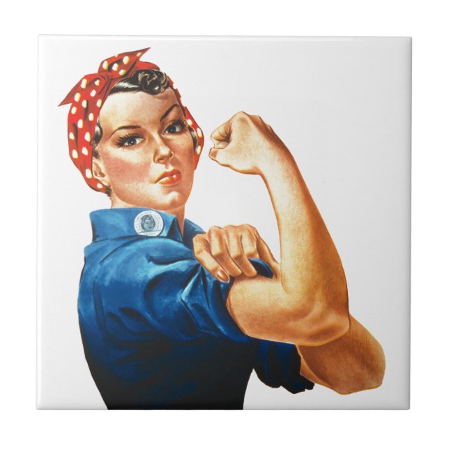 We Can Do It Rosie the Riveter Women Power Tile (Front)
