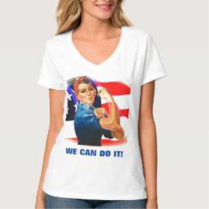 We Can Do It Rosie the Riveter Women Power US Flag T-Shirt