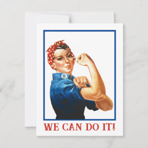 We Can Do It Rosie the Riveter Women Power WWII  Holiday Card