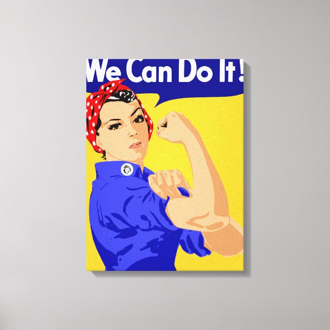 We Can Do It! Rosie The Riveter WWII Poster Canvas Print (Front)