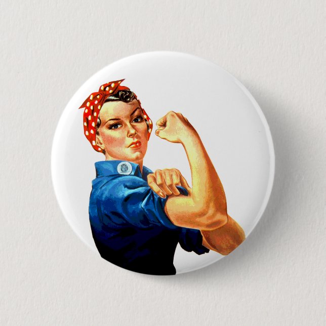 We Can Do It Rosie the Riveter WWII Propaganda 6 Cm Round Badge (Front)