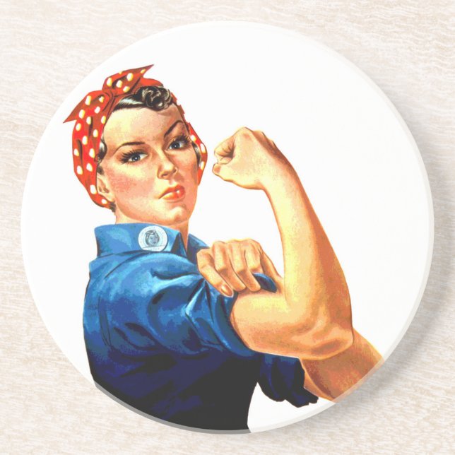 We Can Do It Rosie the Riveter WWII Propaganda Coaster (Front)
