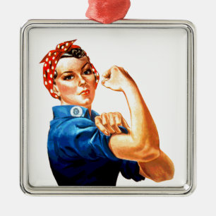 We Can Do It Rosie the Riveter WWII Propaganda Metal Tree Decoration
