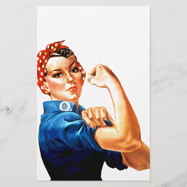 We Can Do It Rosie the Riveter WWII Propaganda Stationery (Front)