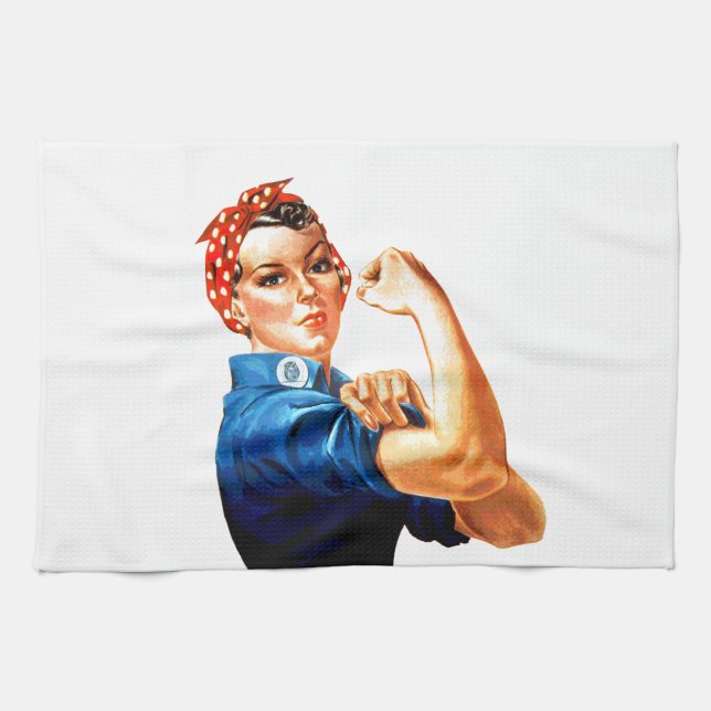 We Can Do It Rosie the Riveter WWII Propaganda Tea Towel (Horizontal)