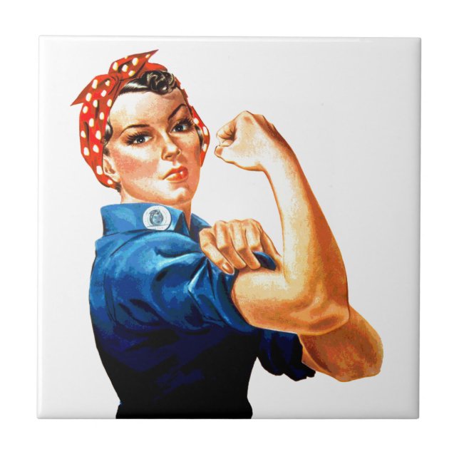 We Can Do It Rosie the Riveter WWII Propaganda Tile (Front)
