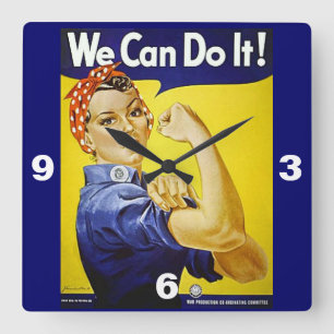We Can Do It! Square Wall Clock