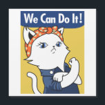 We Can Do It! White Cat Rosie the Riveter<br><div class="desc">"We Can Do It!" is an American World War II wartime poster produced by J. Howard Miller in 1943 for Westinghouse Electric as an inspirational image to boost female worker morale. The poster was little seen during World War II. It was rediscovered in the early 1980s and widely reproduced in...</div>