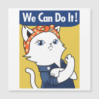 We Can Do It! White Cat Rosie the Riveter