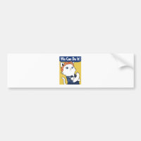 We Can Do It! White Cat Rosie the Riveter