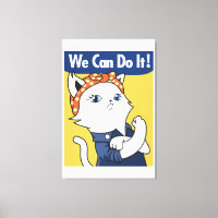 We Can Do It! White Cat Rosie the Riveter